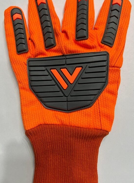 Orange Corded Impact Glove