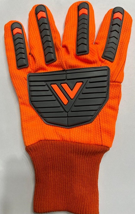 Orange Corded Impact Glove